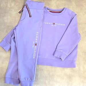 Tommy Hilfiger Kid's Sweatshirt and Joggers Set In Soft Lavender, Size 2y
